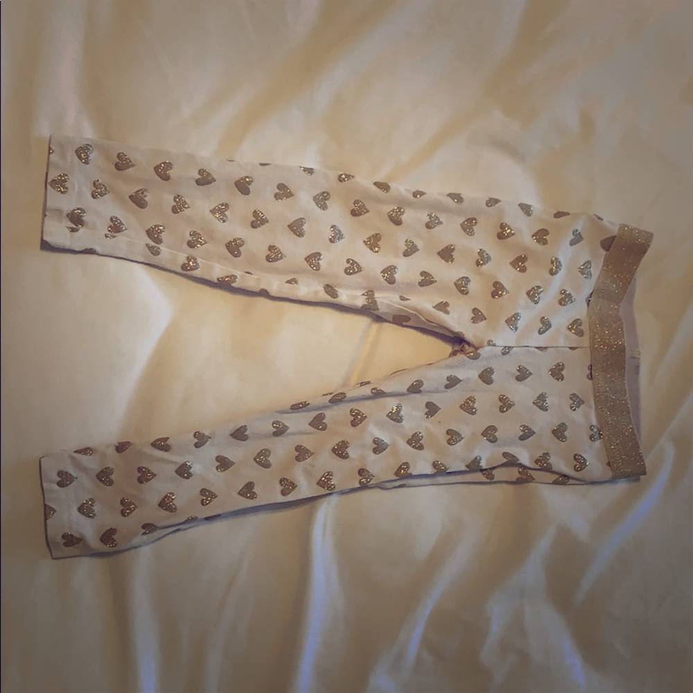 Gold heart sparkle leggings